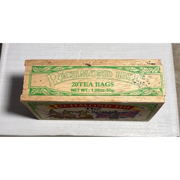 Wooden Tea Box Richmond Hill English Breakfast BOX ONLY 5 x 3" Slide Top Lid - Picture 3 of 11